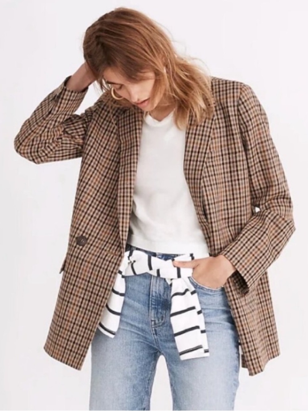 Madewell Dorset Plaid Blazer S